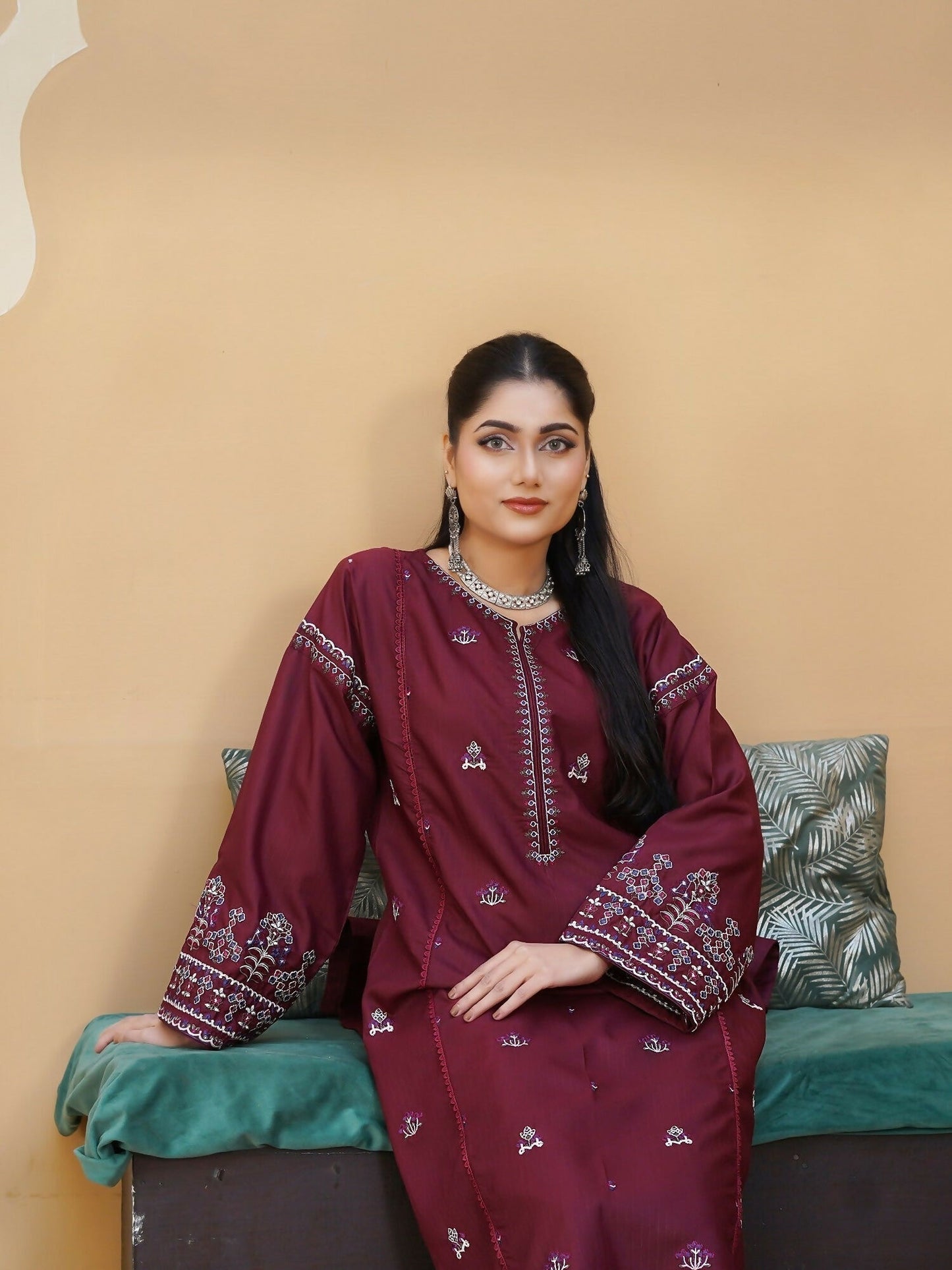 Stylish Collection Aaraish Cotton Embroidered Stitched 2-Piece Suit-Azur