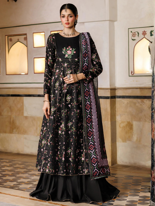Black Panache Apparel Noor Mahal Cotton Printed Sharara-Rohzaar