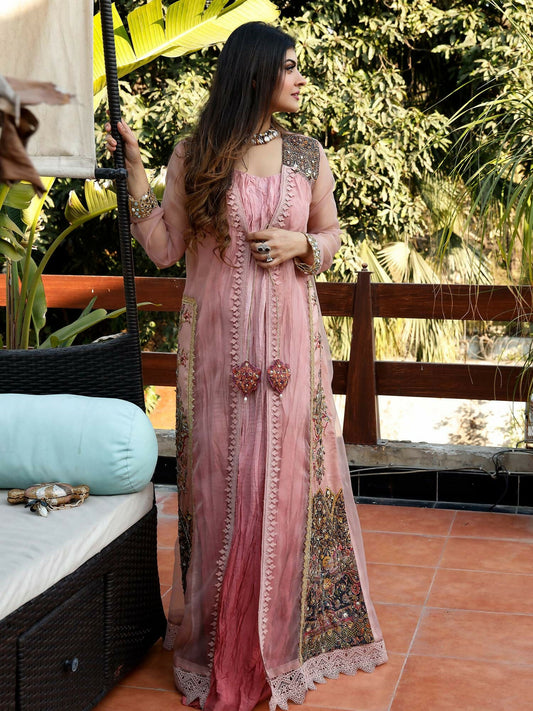 Shiza Hassan Nadia Luxury Pret Organza Embellished Jacket-Serenity Jacket