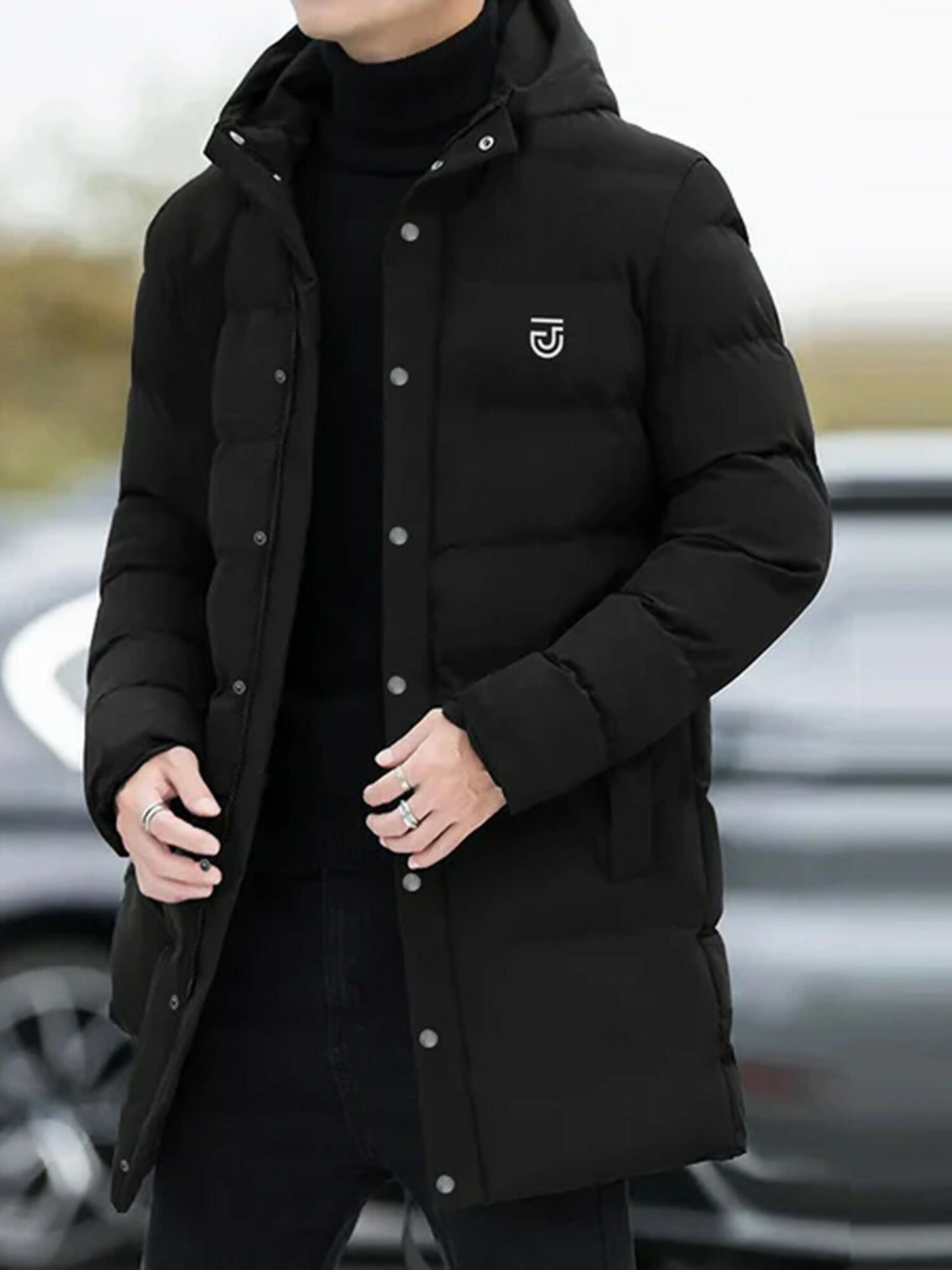 Jupiter Plain Hooded Long Puffer Jacket-14358