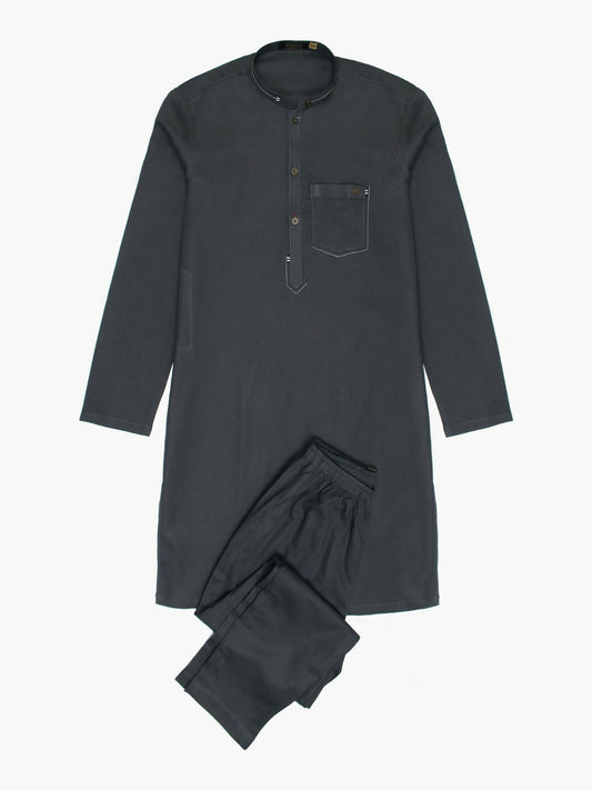 Velvour Boys Cotton Fine Detail Stitched Kurta Trouser Suit-VB209