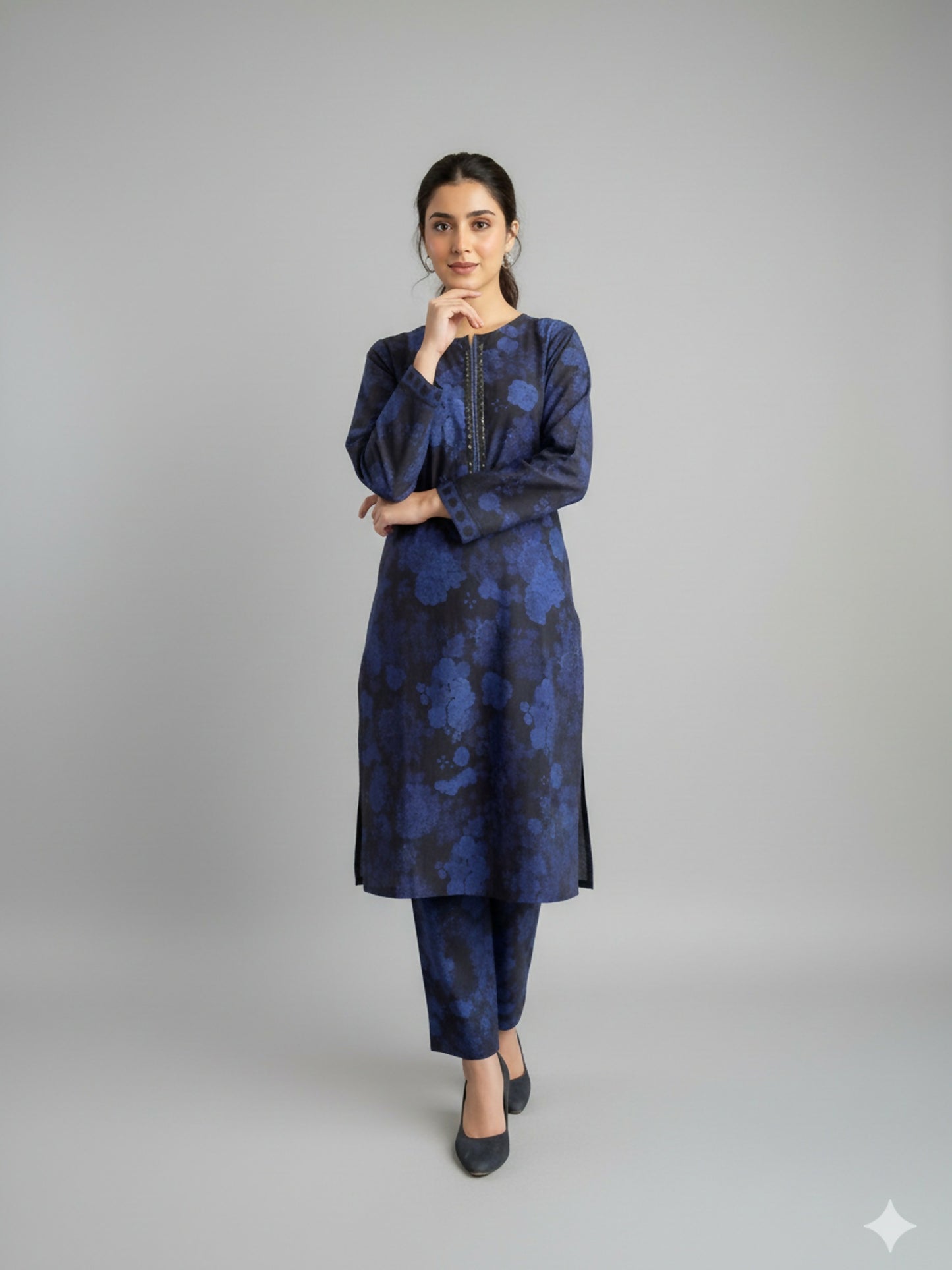 Bin Shaukat Khaddar Karandi Printed Stitched 2-Piece Suit
