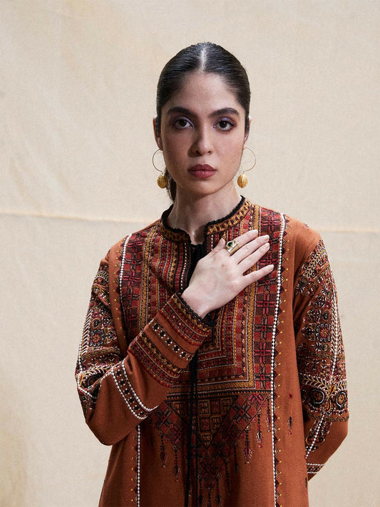 Jugnu By Hussain Rehar AW 25 - Edit I Karandi Embroidered Stitched 2-Piece Suit-Paras