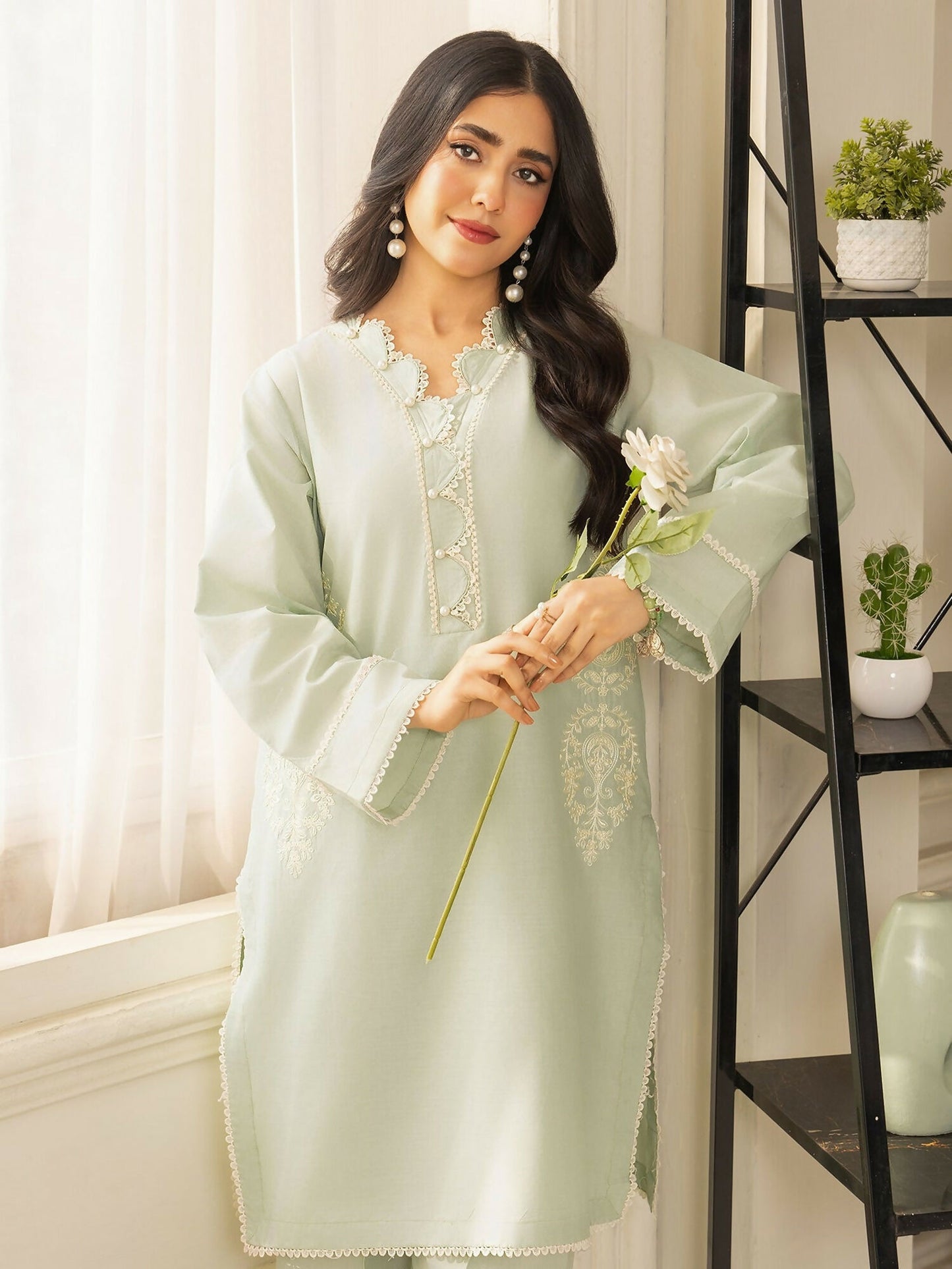 Mannat Clothing Summer Basics Lawn Embroidered Co-Ord Set-SB2020005