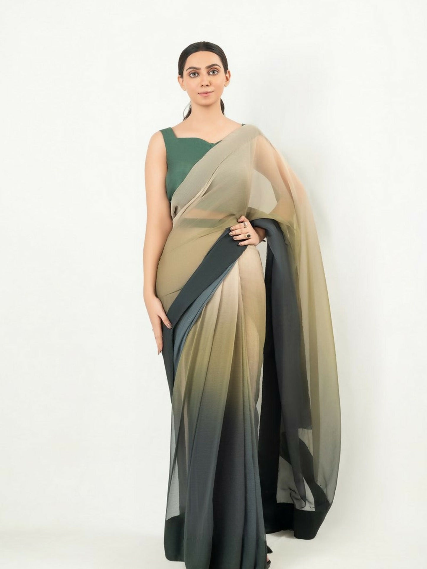 Imran Aftab Chiffon Printed Unstitched Saree-IASC 23