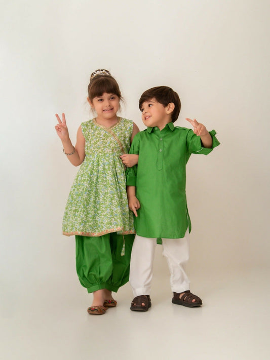 Kidoz Kloset Cotton Stitched Kurta Pajama-Toffee Twist-Boy