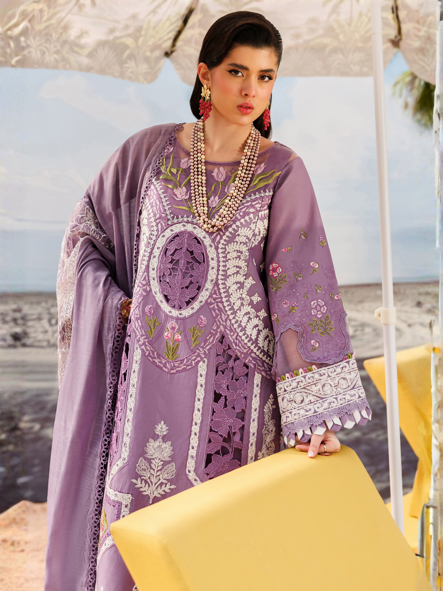 Parishay Monaco Luxury Lawn'26 Embroidered Unstitched 3-Piece Suit-MN-06