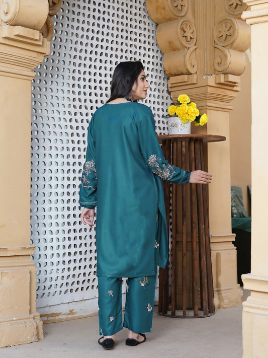 Stylish Collection Aaraish Linen Embroidered Co-Ord Set–Amiya