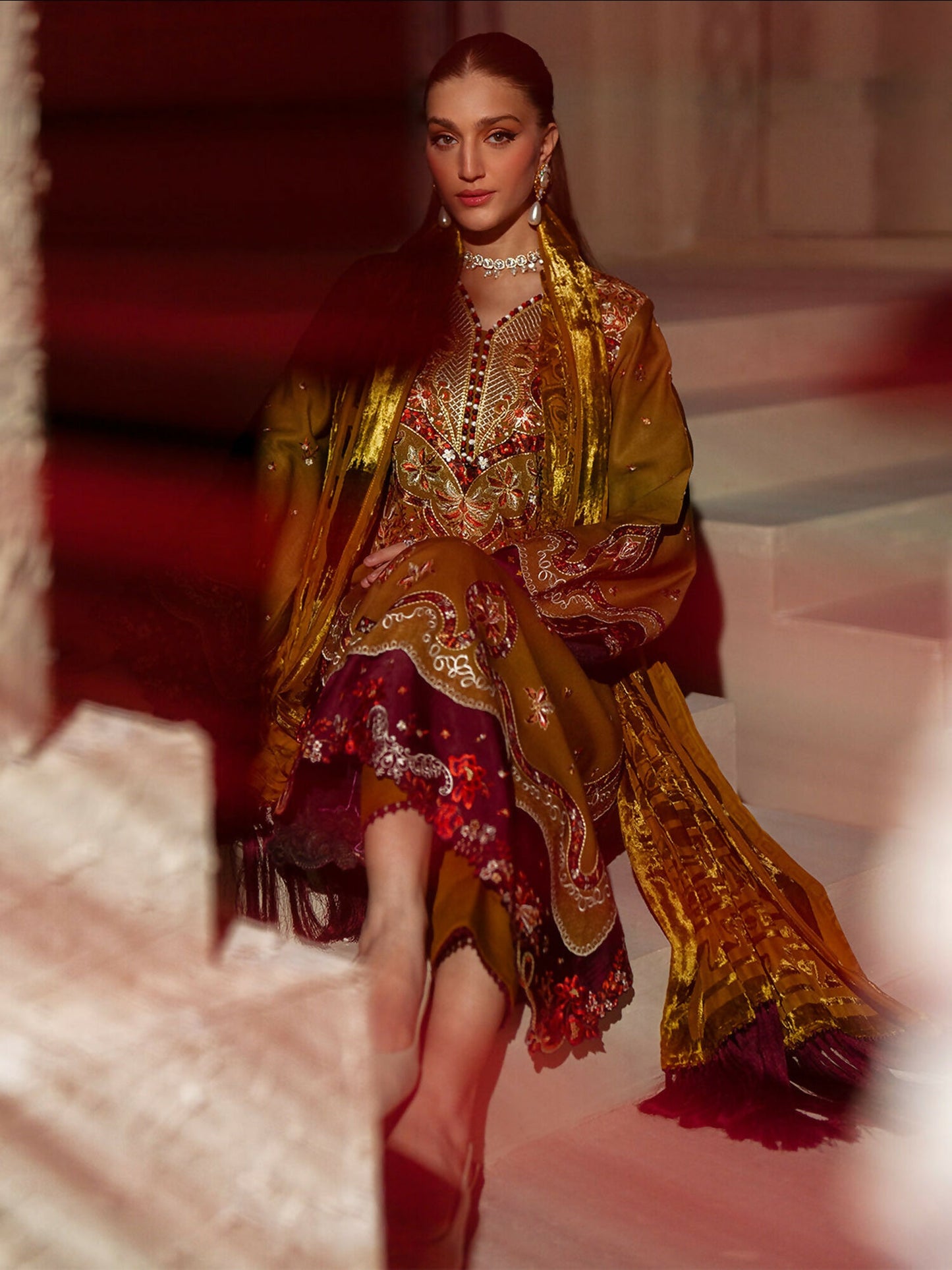 Binilyas Saqqara Kotrai Embroidered Unstitched 3-Piece Suit-163-A