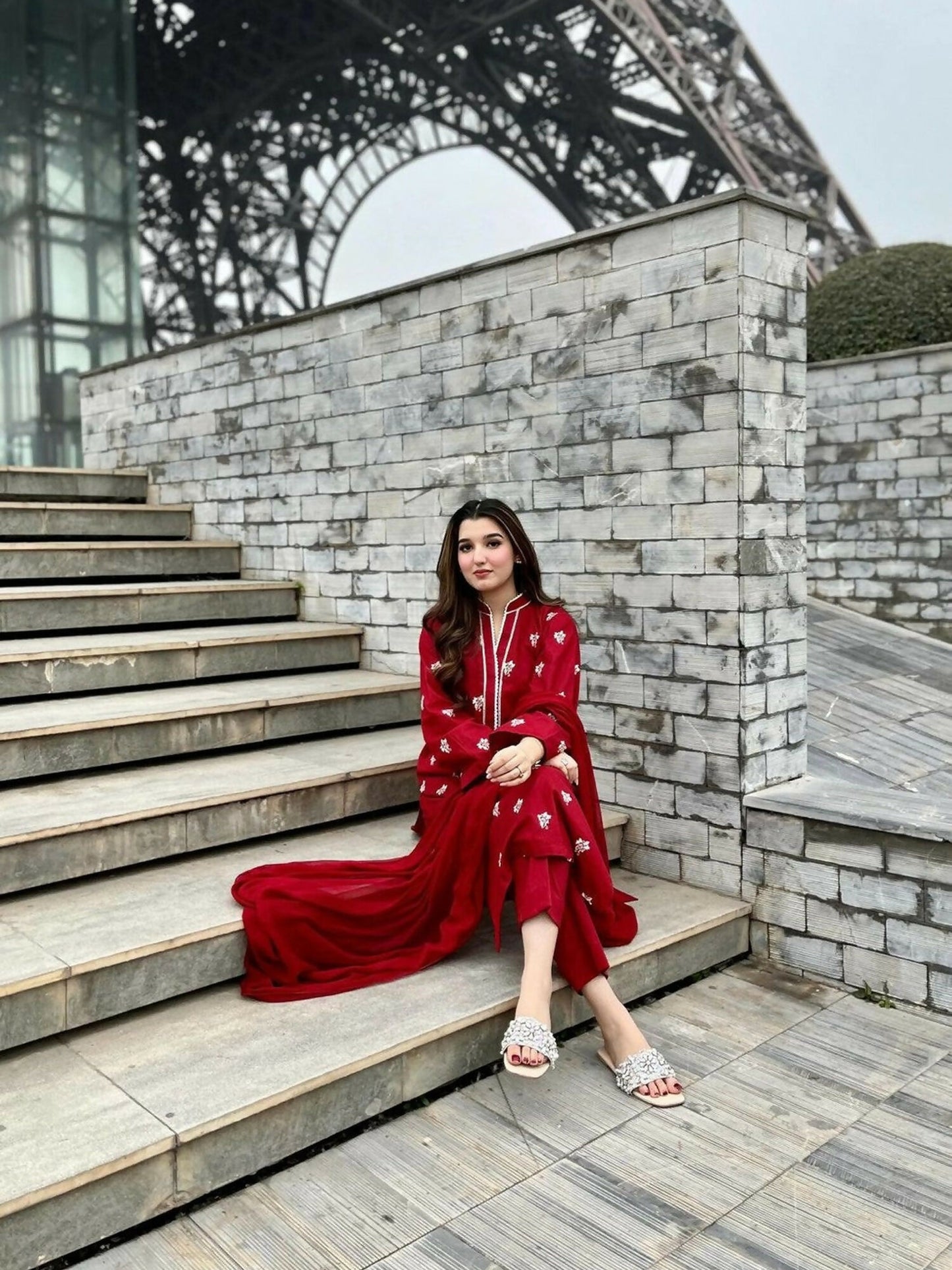 Stylish Collection Serene Summer Linen Embroidered Stitched 3-Piece Suit–Lilly