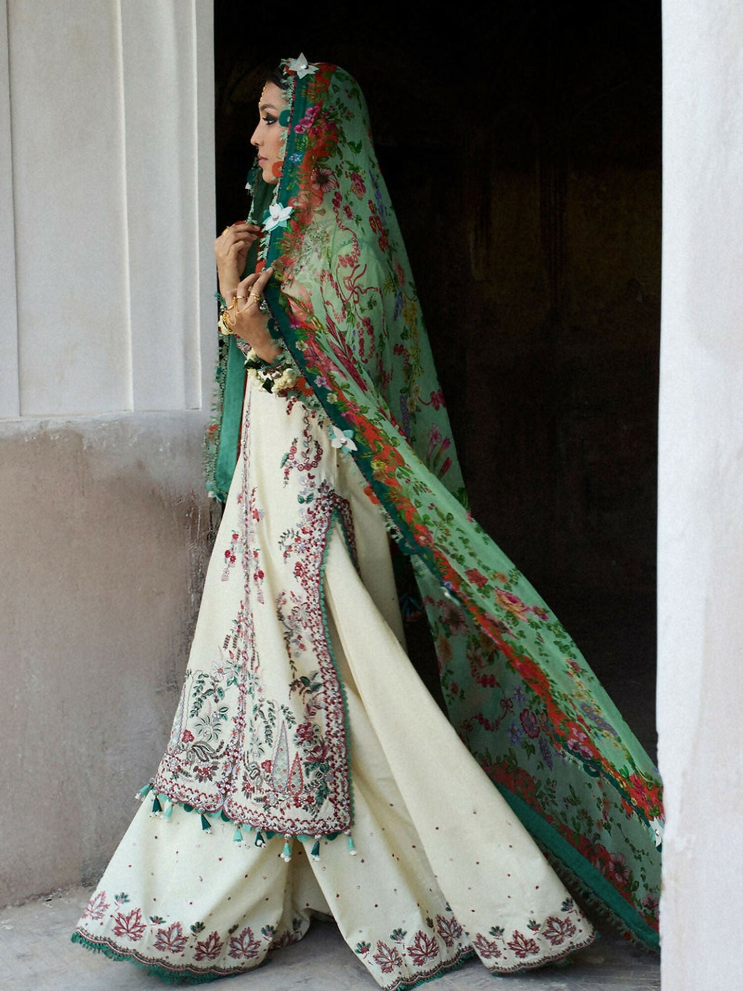 Hussain Rehar Nirmal SS'25 Lawn Embroidered Unstitched 3-Piece Suit-Sahil