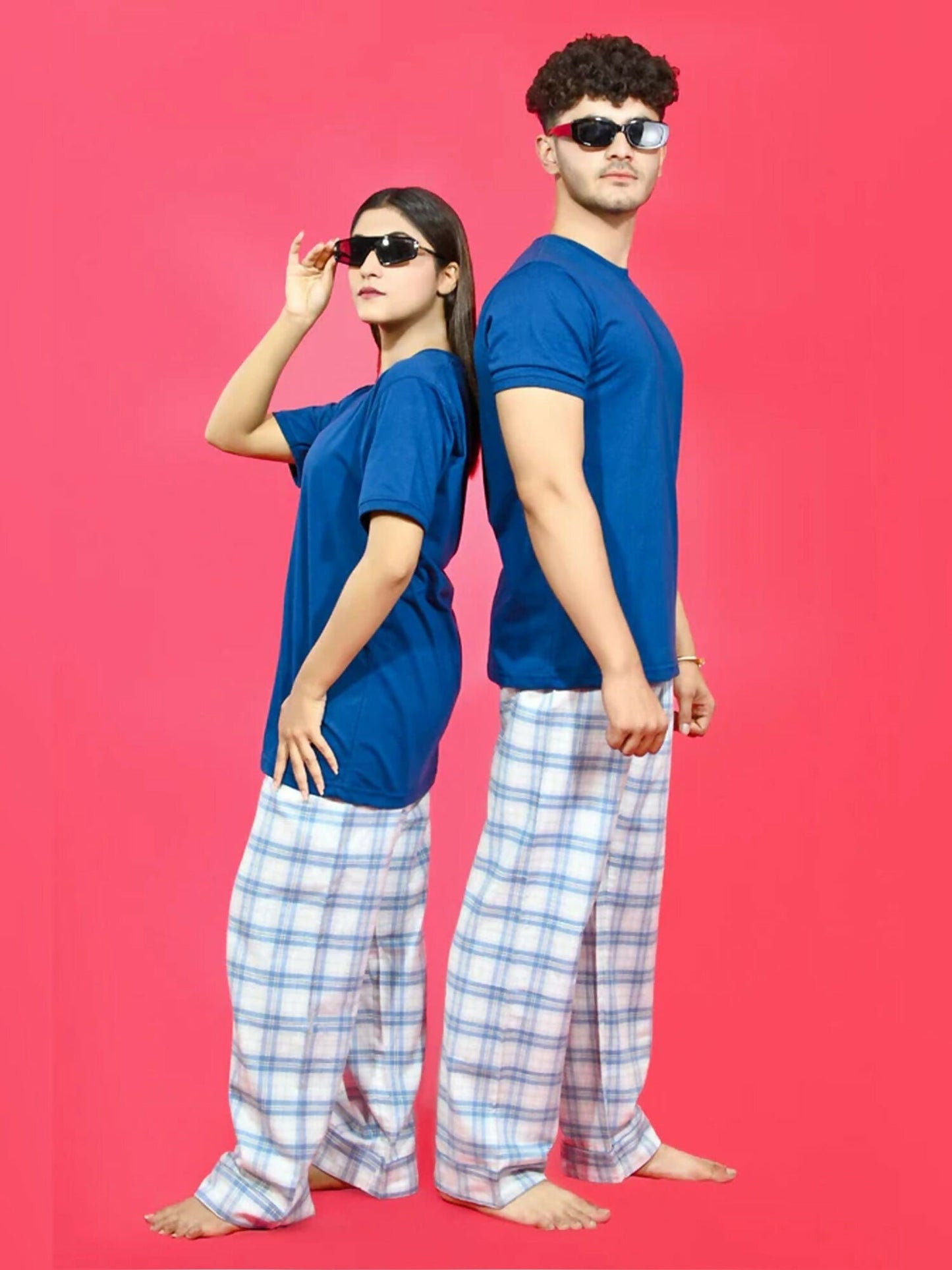 Funky's Printed Checked Loungewear Trouser-14623