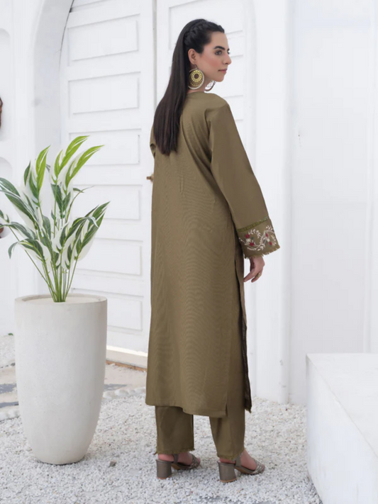 MH Cloth House Khaddi Net Embroidered Stitched 2-Piece Suit-Mahveen