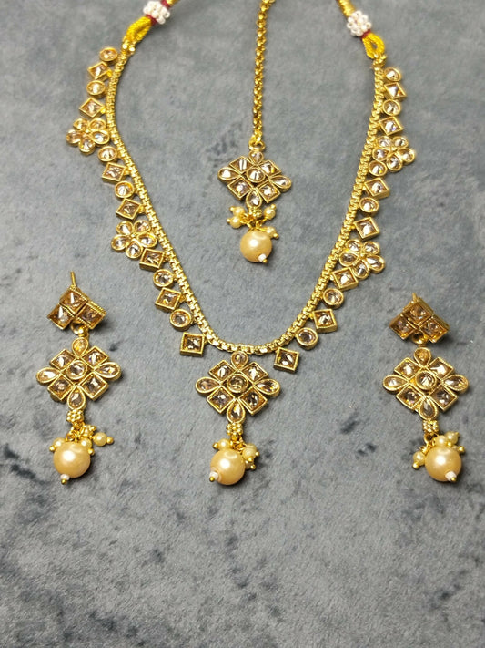 H&A Jewellery Indian Polki Set