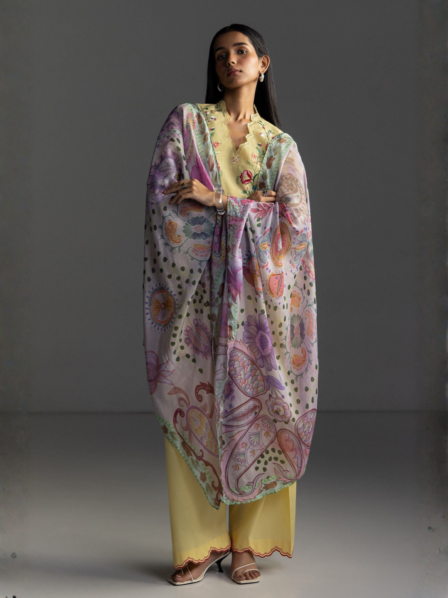 COCO by Zara Shahjahan Lawn'26 Embroidered Unstitched 3-Piece Suit-Seren-5B
