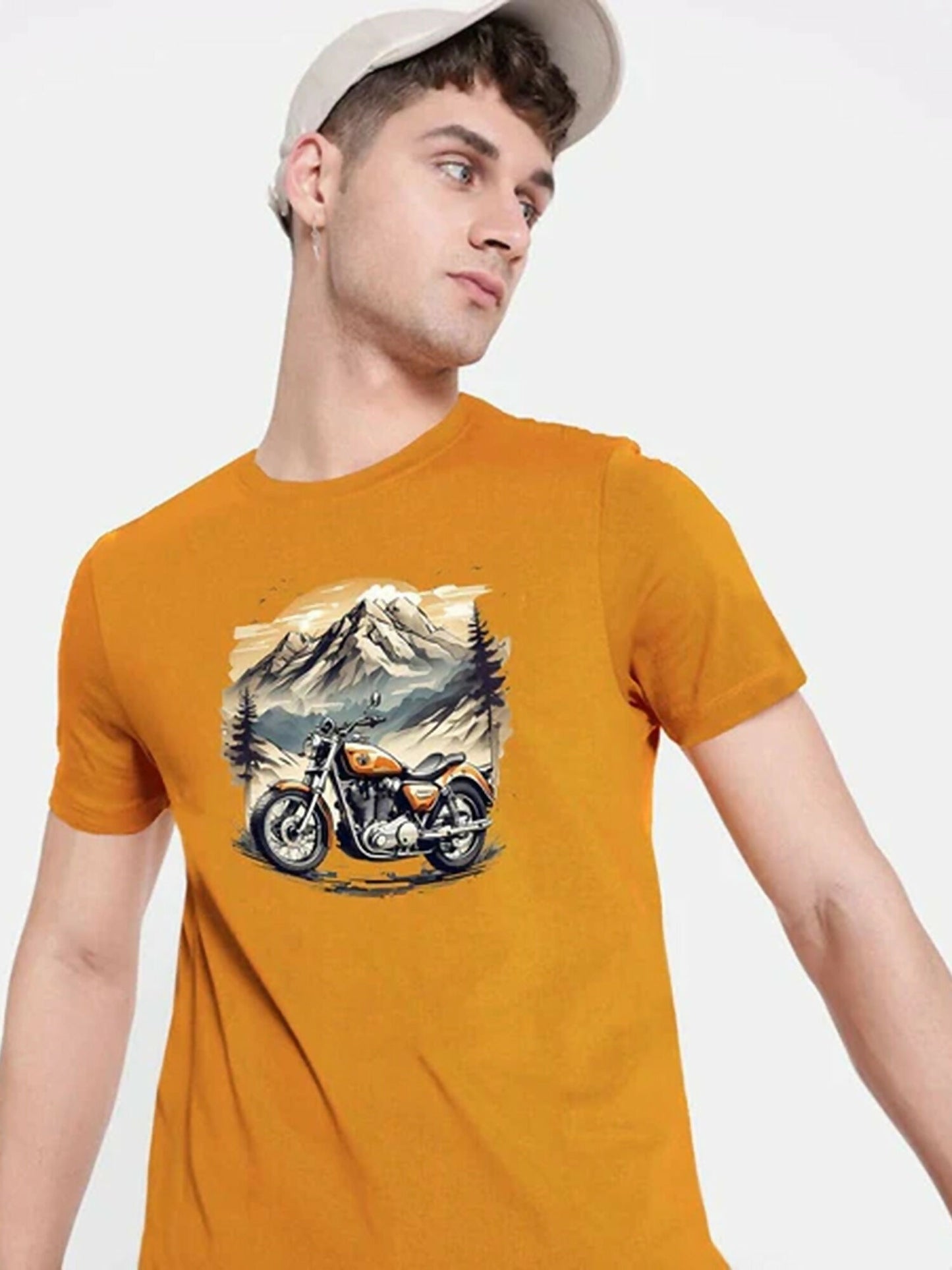 Yellow Jupiter Printed Adventure Awaits Graphic Tee-Shirt-14491