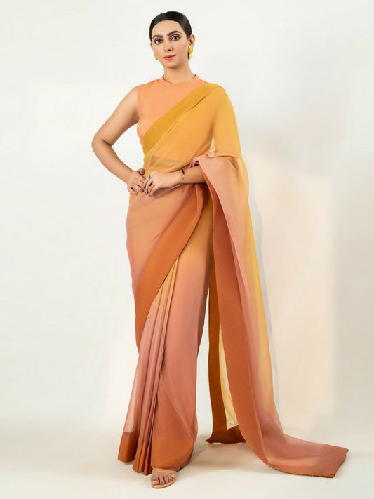 Imran Aftab Chiffon Printed Unstitched Saree-IASC 11