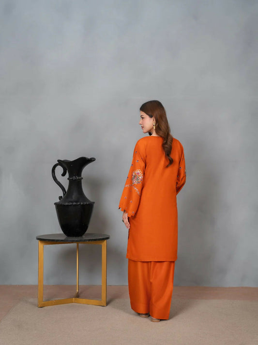 Stylish Collection Musk Linen Embroidered Stitched 2-Piece Suit-Aleena