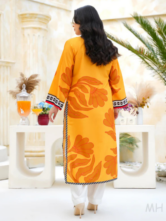 MH Cloth House Poly Lawn Printed Stitched 2-Piece Suit-Zarafshan