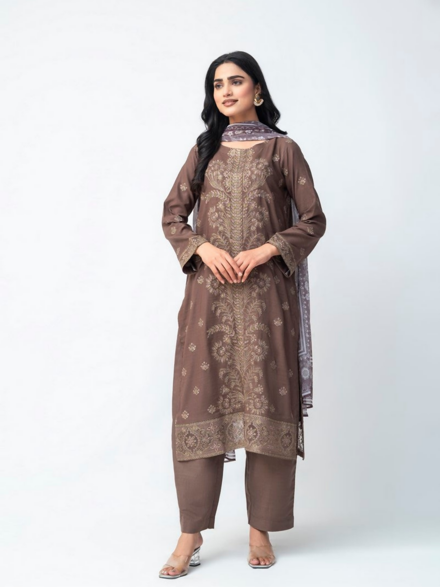 Imran Aftab Isla Winter Khaddar Embroidered Stitched 3-Piece Suit-IAKC-UF-24