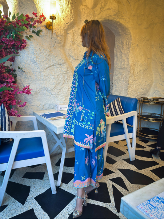 Sehrish Kanwal K-Ord Crepe Printed Co-Ord Set-Hawaii