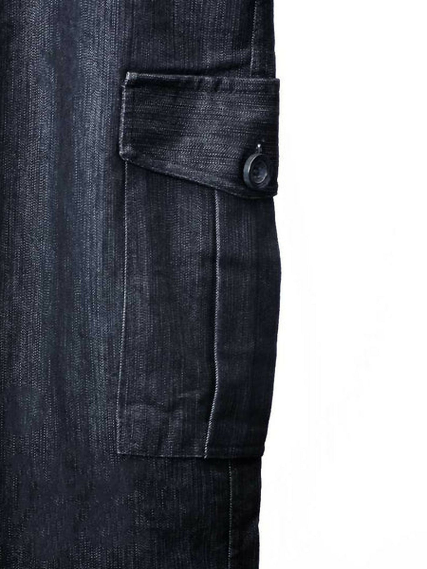 Jupiter Plain Engineered Denim Cargo Pockets Trouser-14494