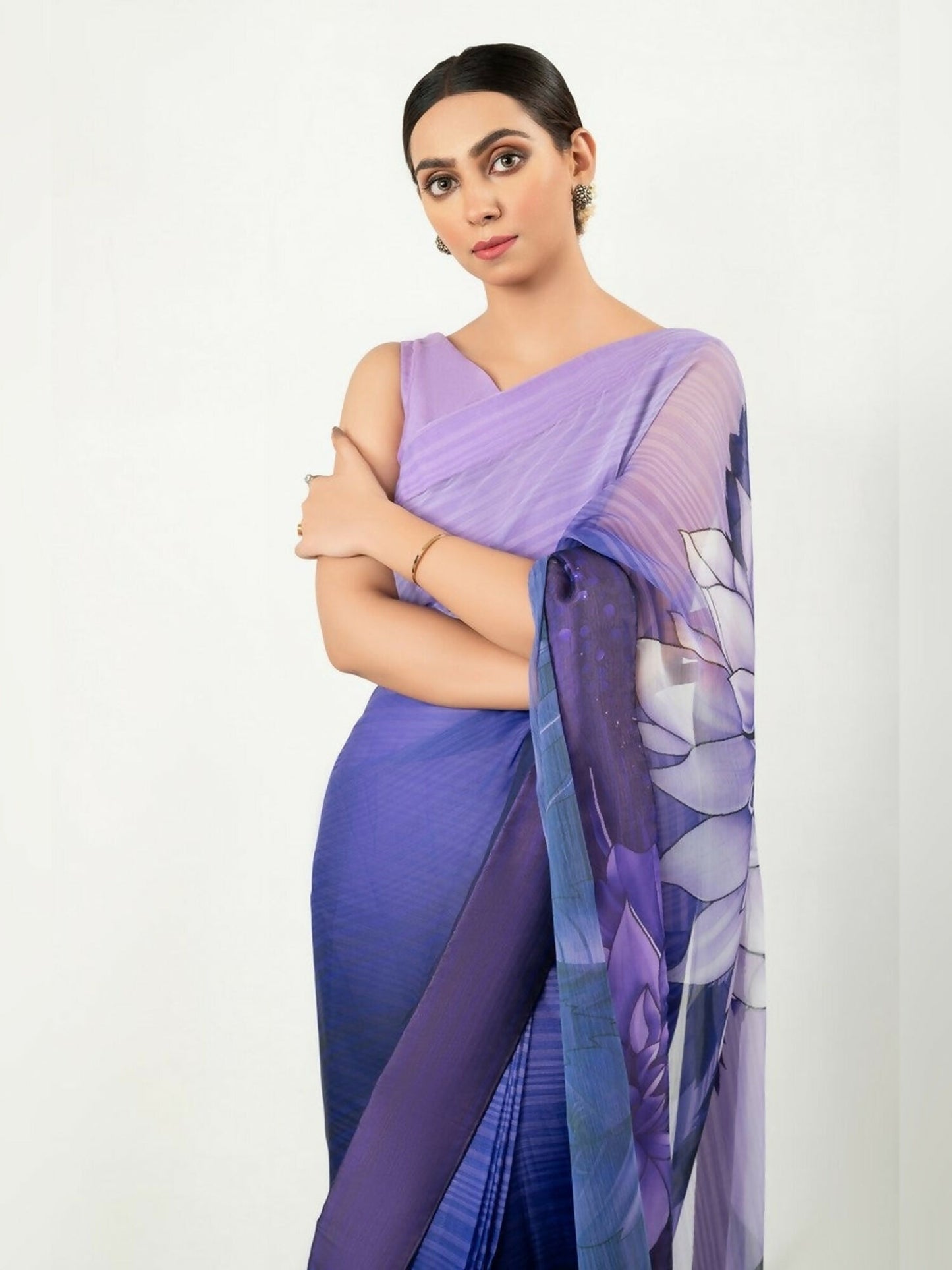 Imran Aftab Chiffon Printed Unstitched Saree-IASC-17