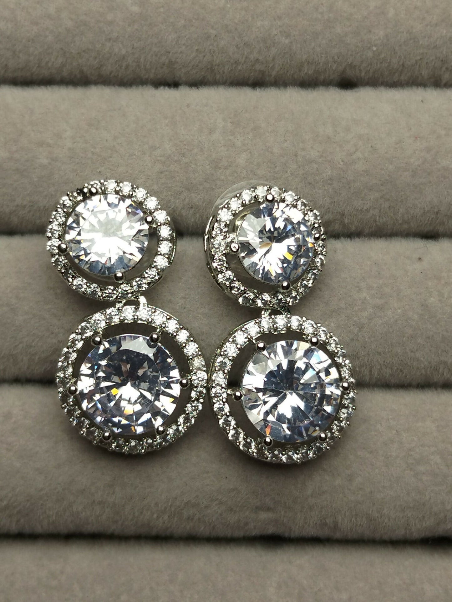 H&A Jewellery One Carat Silver Phodium Plated Earrings