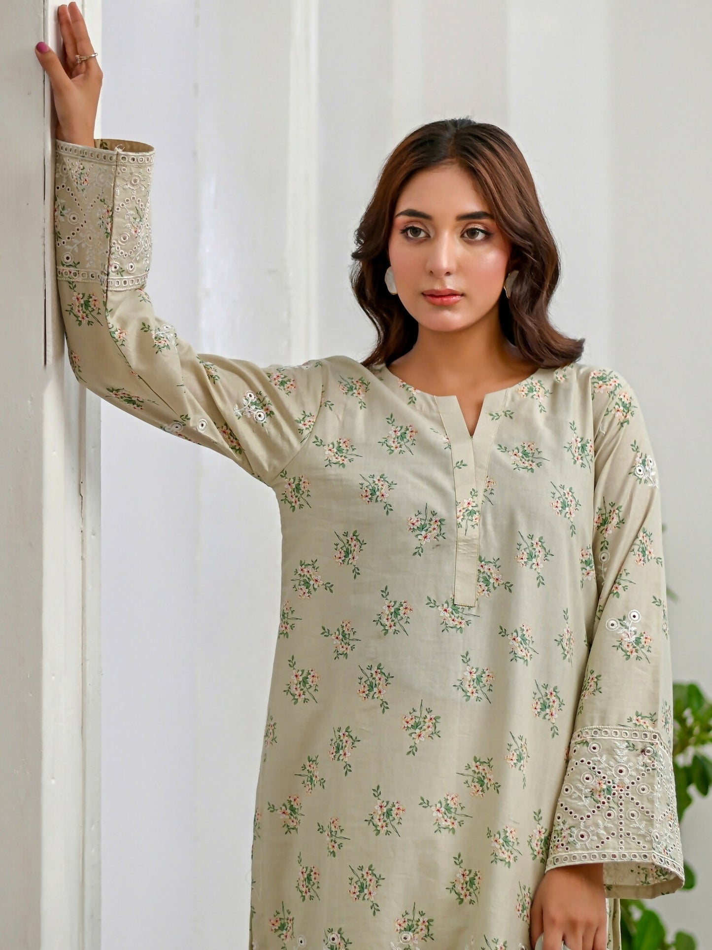 MAK Fashion Lawn Embroidered Stitched 3-Piece Suit-Pistachio Dust