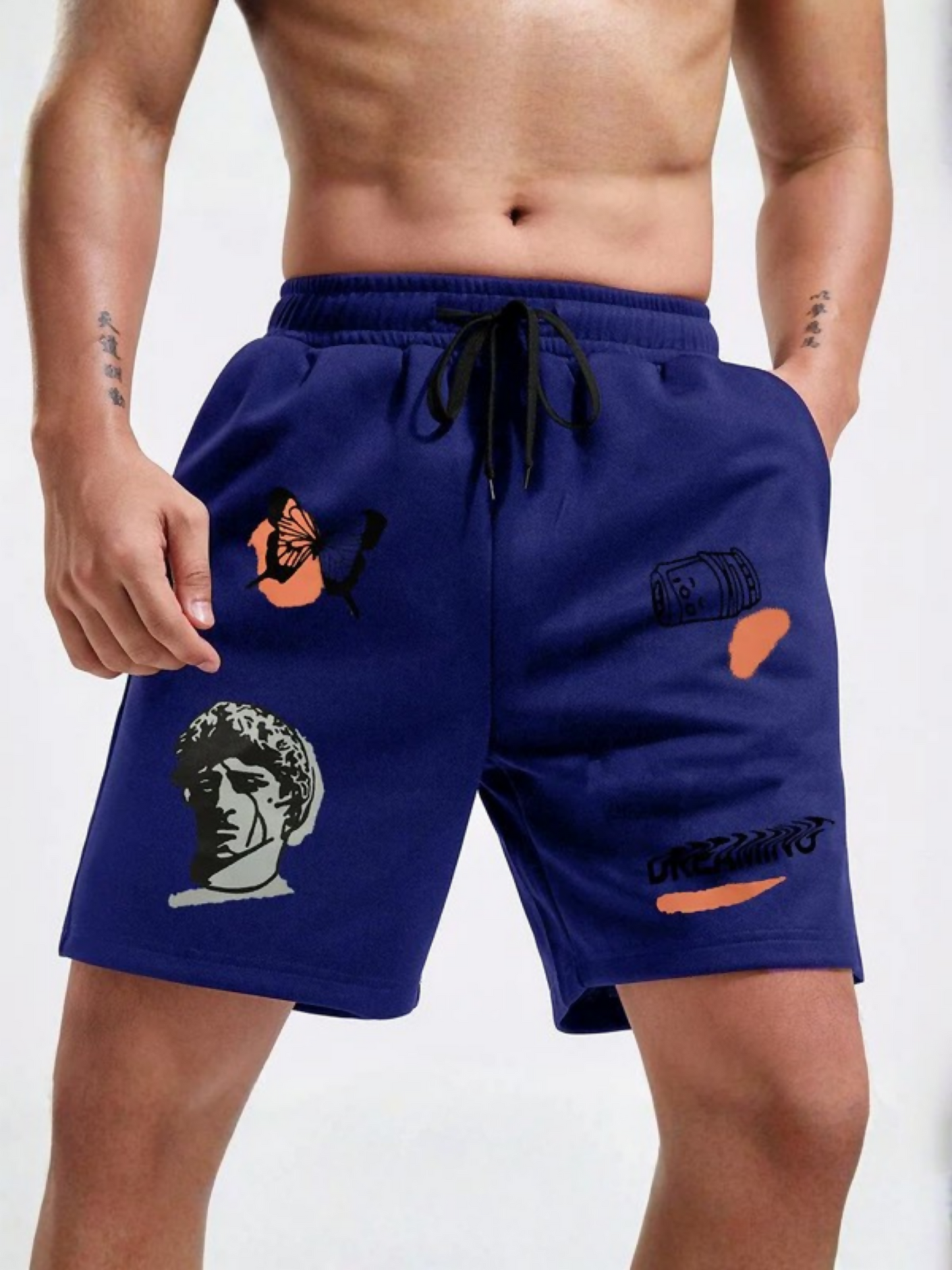 Jupiter Printed Figure Graphic Terry shorts-13341