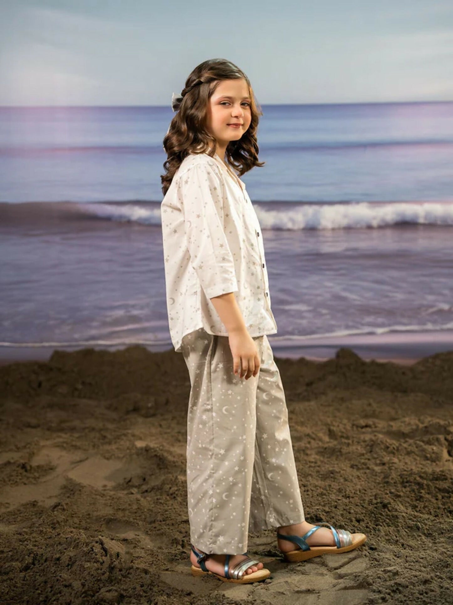 Velvour Girls Printed Co-ord Set-VG164-A