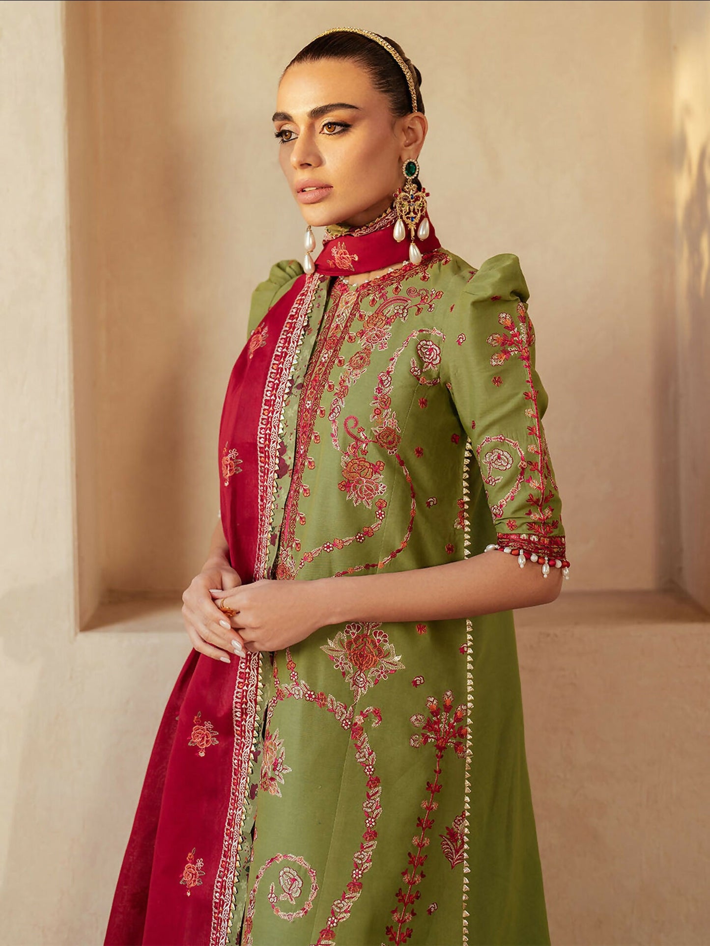 Binilyas Mehroze Lawn Embroidered Stitched 3-Piece Suit-93-B