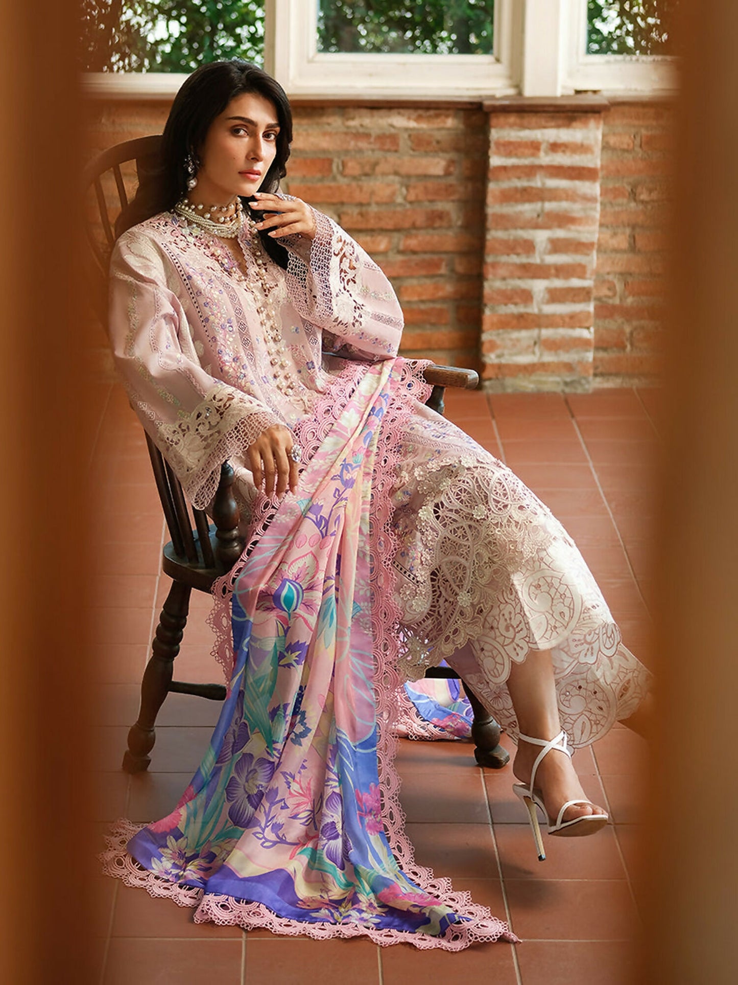 Mushq A Moi Luxury Lawn Embroidered Unstitched 3-Piece Suit-Opulent Whisper