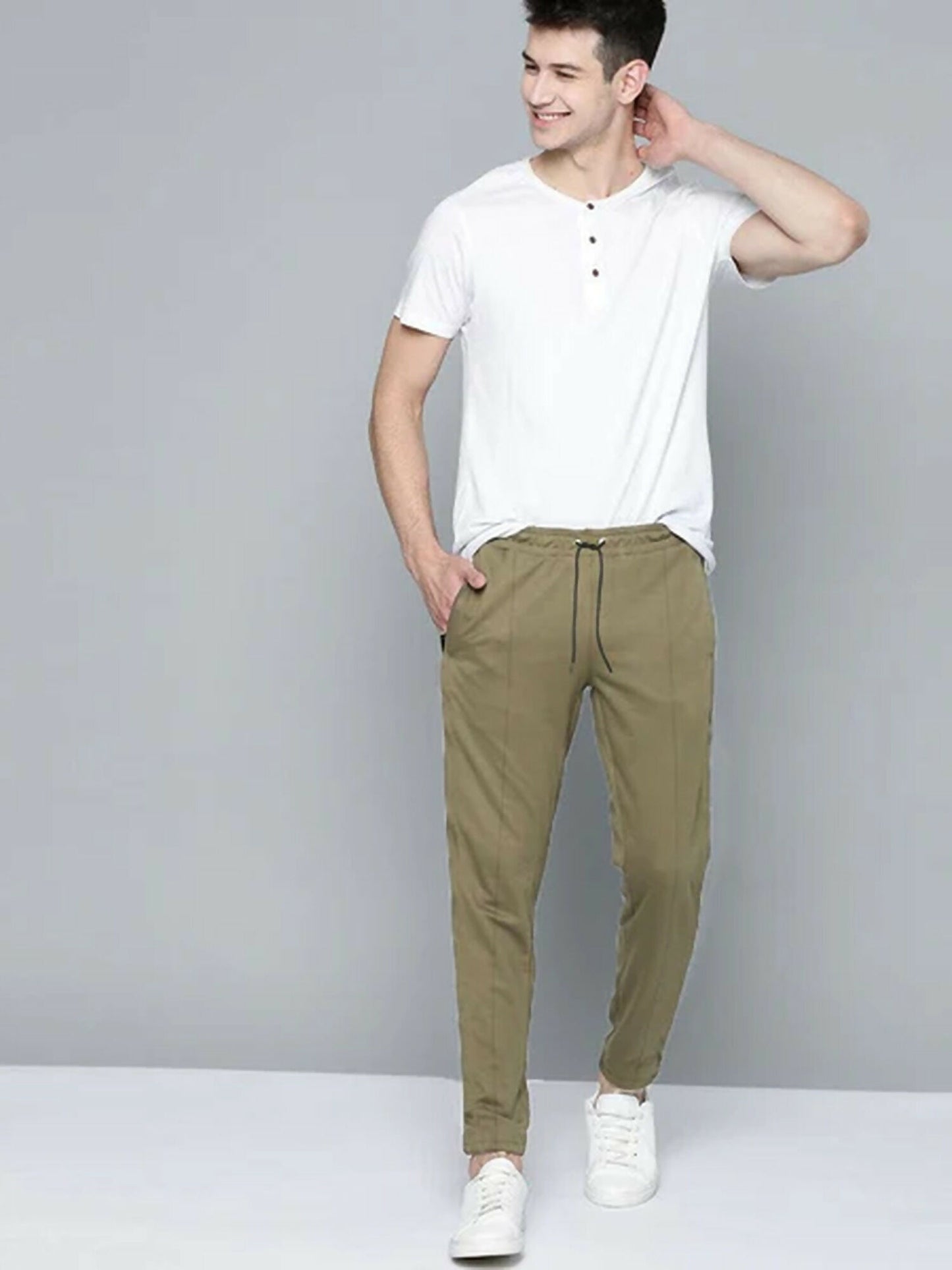 Jupiter Plain High Quality Double Belt Fleece Trousers-11913