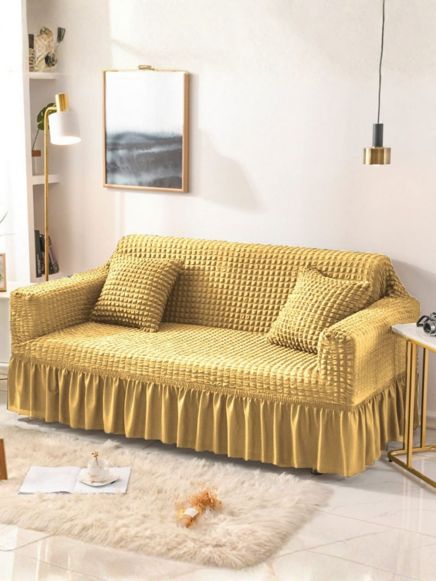 Elegant Bedding Jersey Bubble Sofa Cover