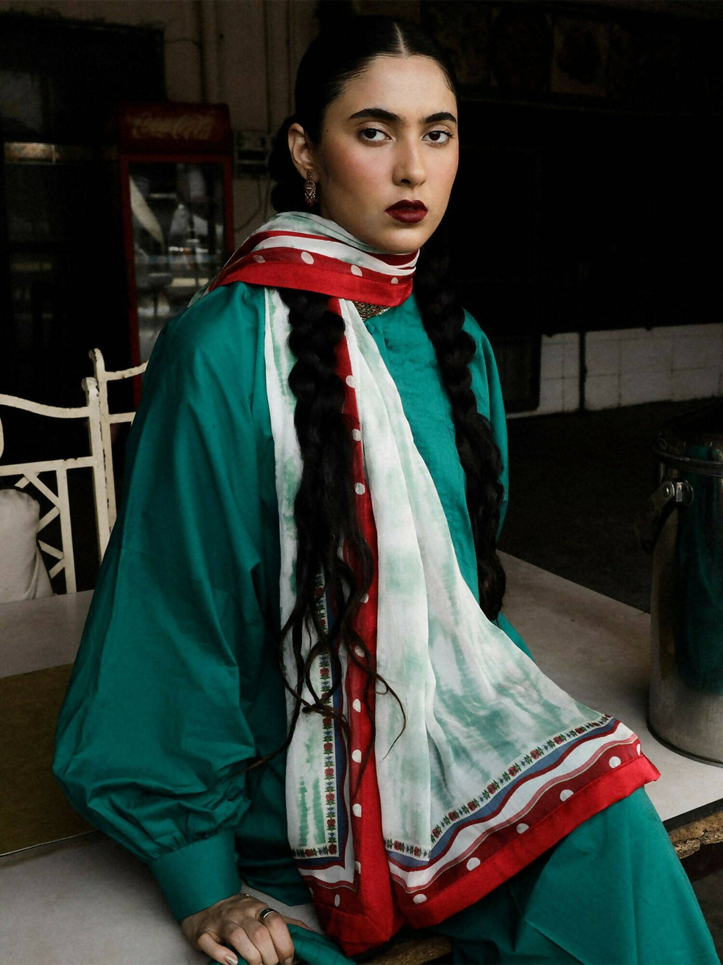 Jugnu by Hussain Rehar Cotton Embroidered Stitched 3-Piece Suit-Jade