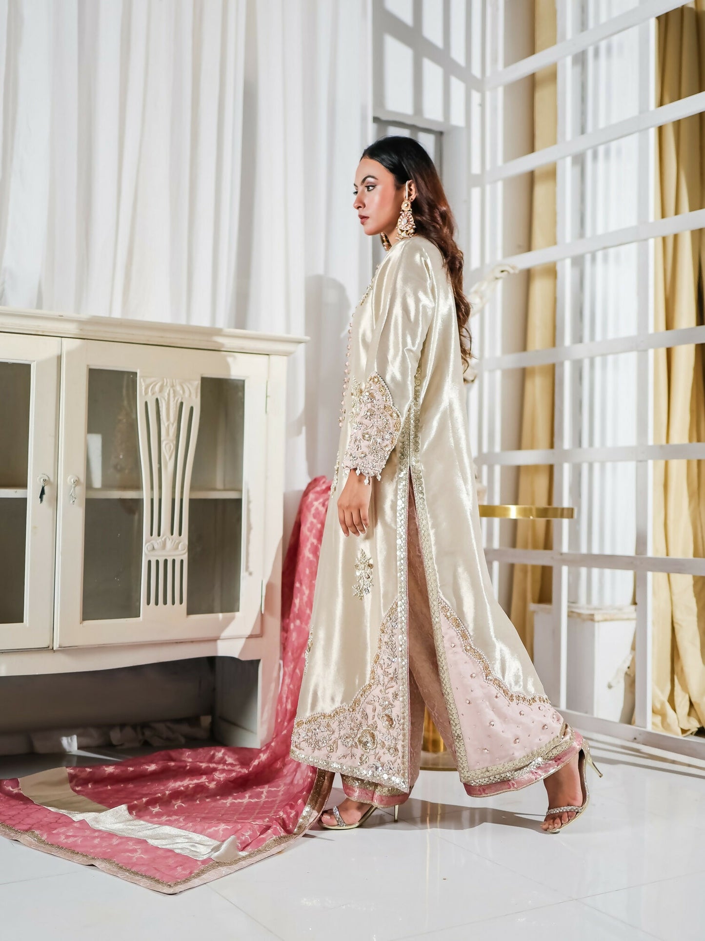 Farooq Hameed Studio Pariza Lux Festive'25 Pure Laama Silk Embroidered Stitched 3-Piece Suit-Asra