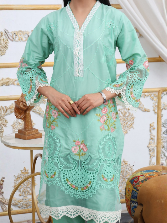 RB Pret & Couture Cotton Embroidered Stitched 3-Piece Suit-20