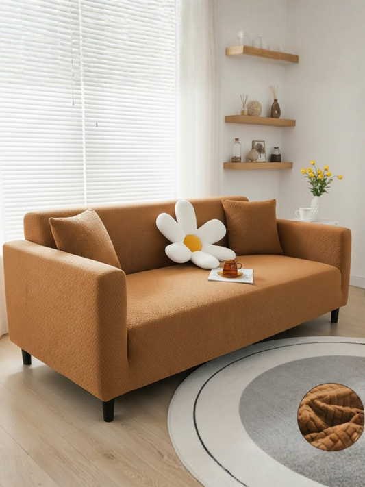 Elegant Bedding Stripe Jacquard Fitted Sofa Cover