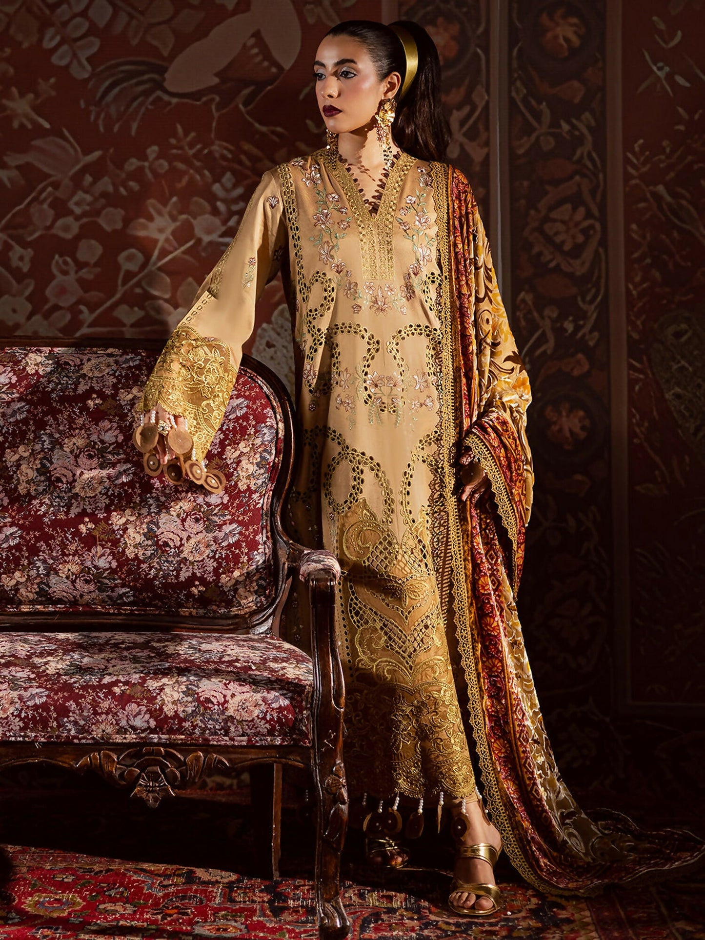 Mahnur Amelia Kotrai Embroidered Stitched 3-Piece Suit–CK-006