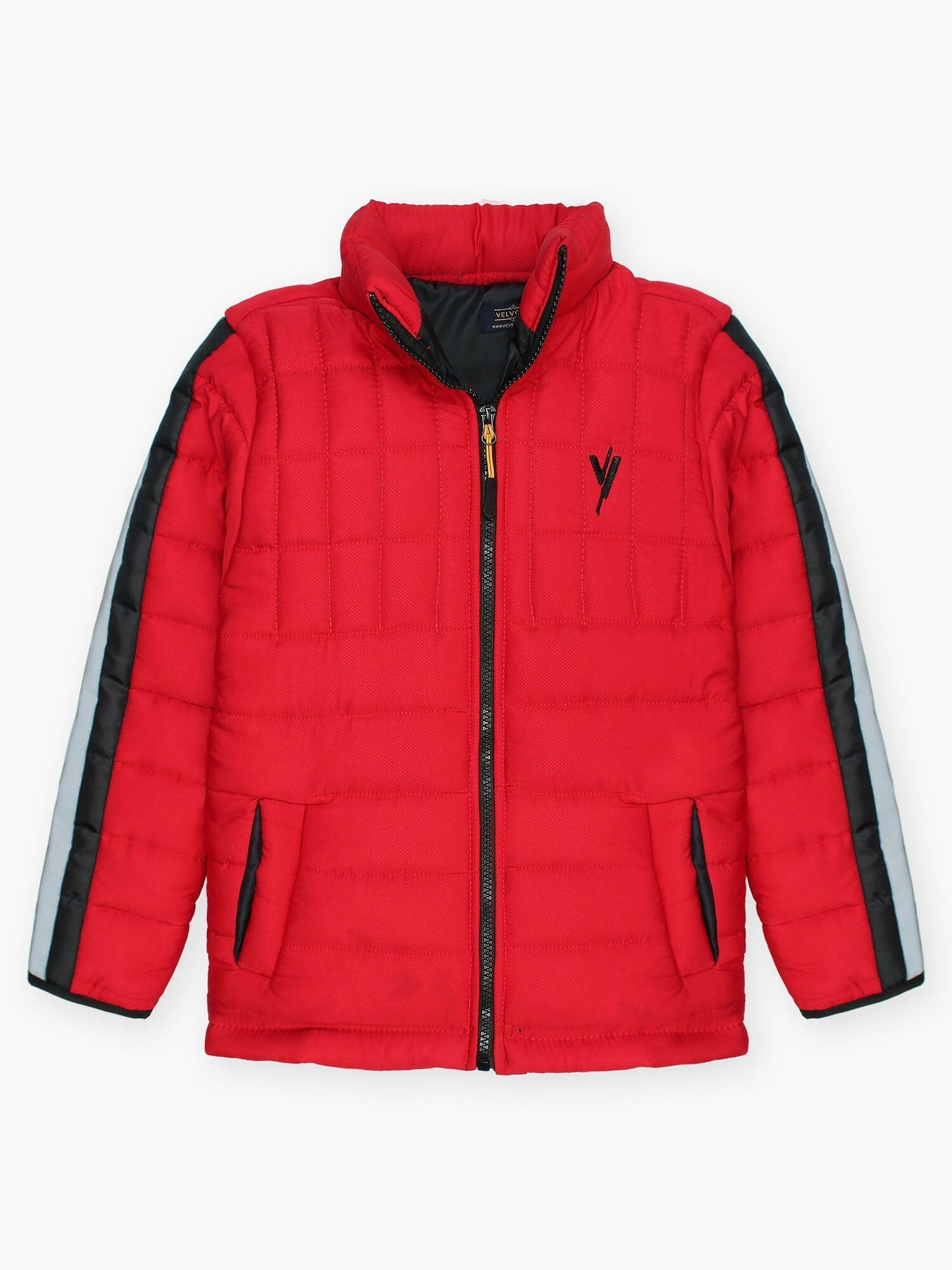 Red Velvour Puffer Jacket-VJ43-B