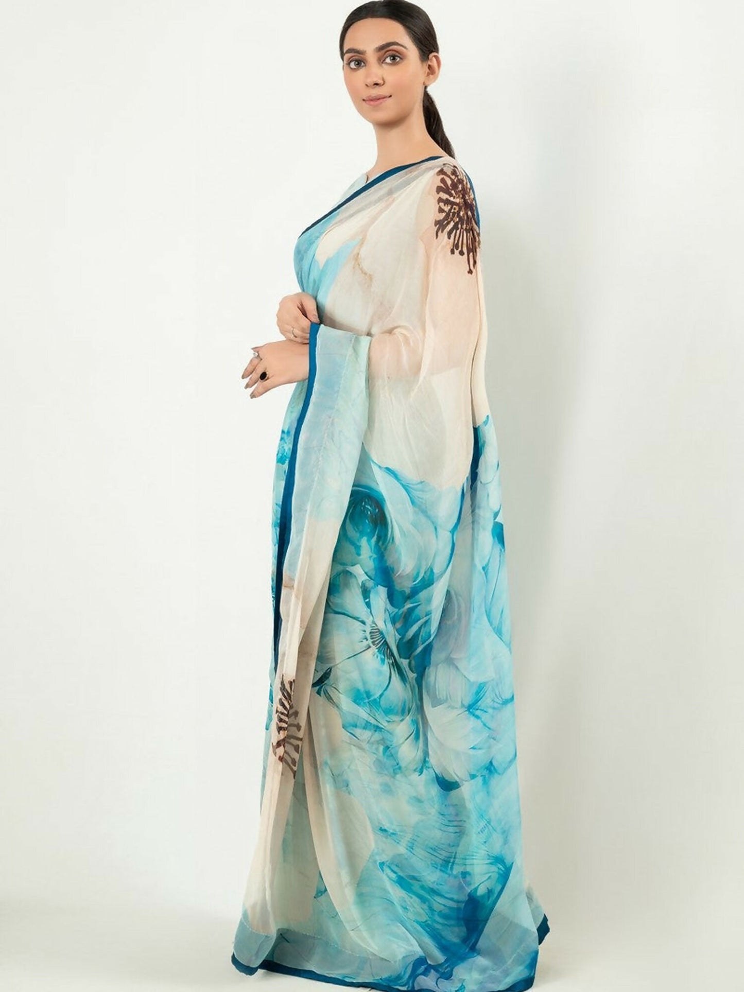 Imran Aftab Chiffon Printed Unstitched Saree-IASC 21