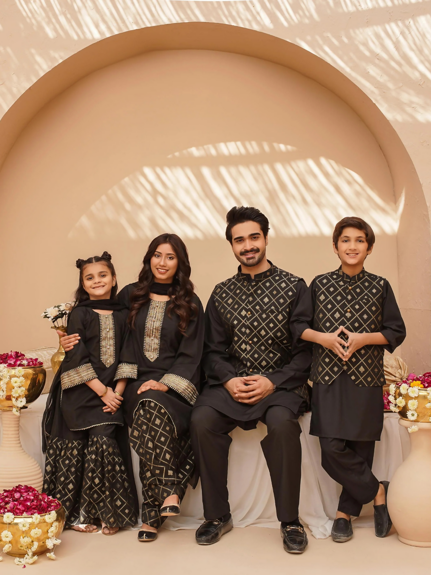 Kidoz Kloset Rang Rasiya Cotton Silk Embroidered Stitched 3-Piece Suit-Midnight Luxe-Women