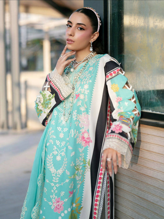 Mahnur Broadway Luxury Lawn'26 Embroidered Stitched 3-Piece Suit-BW-007