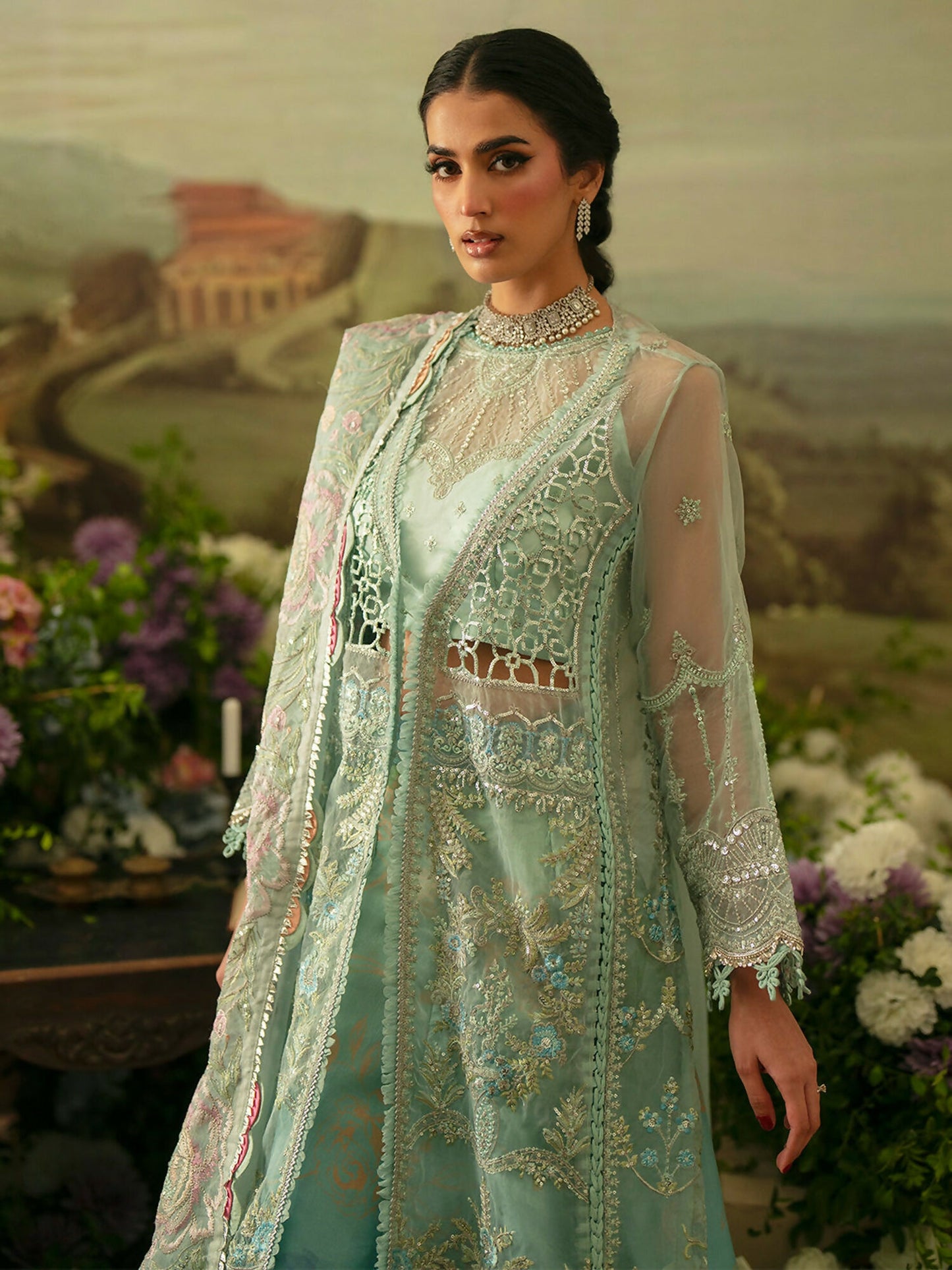 Parishay Ranibagh Luxury Formals Organza Embroidered Unstitched 3-Piece Suit-Aarzoo