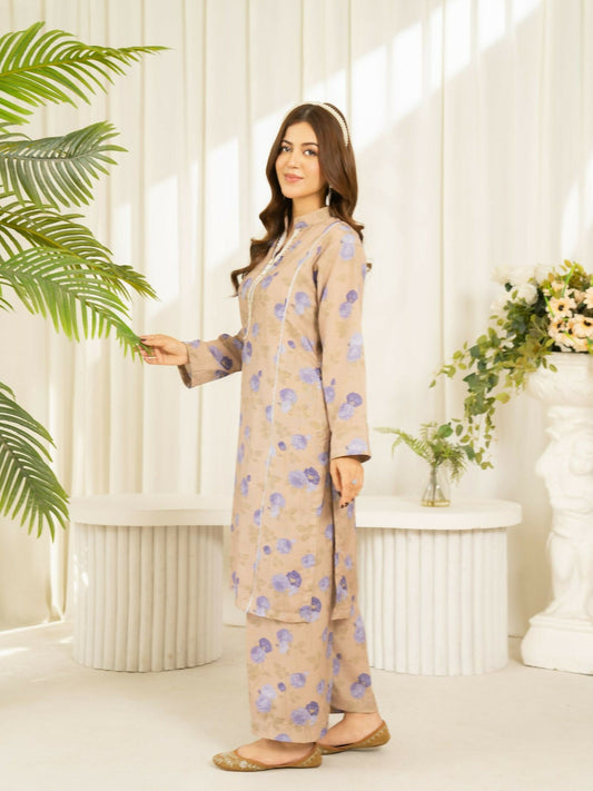 Panache Apparel Sunlit Essentials Cambric Lawn Printed Stitched Suit-Shore