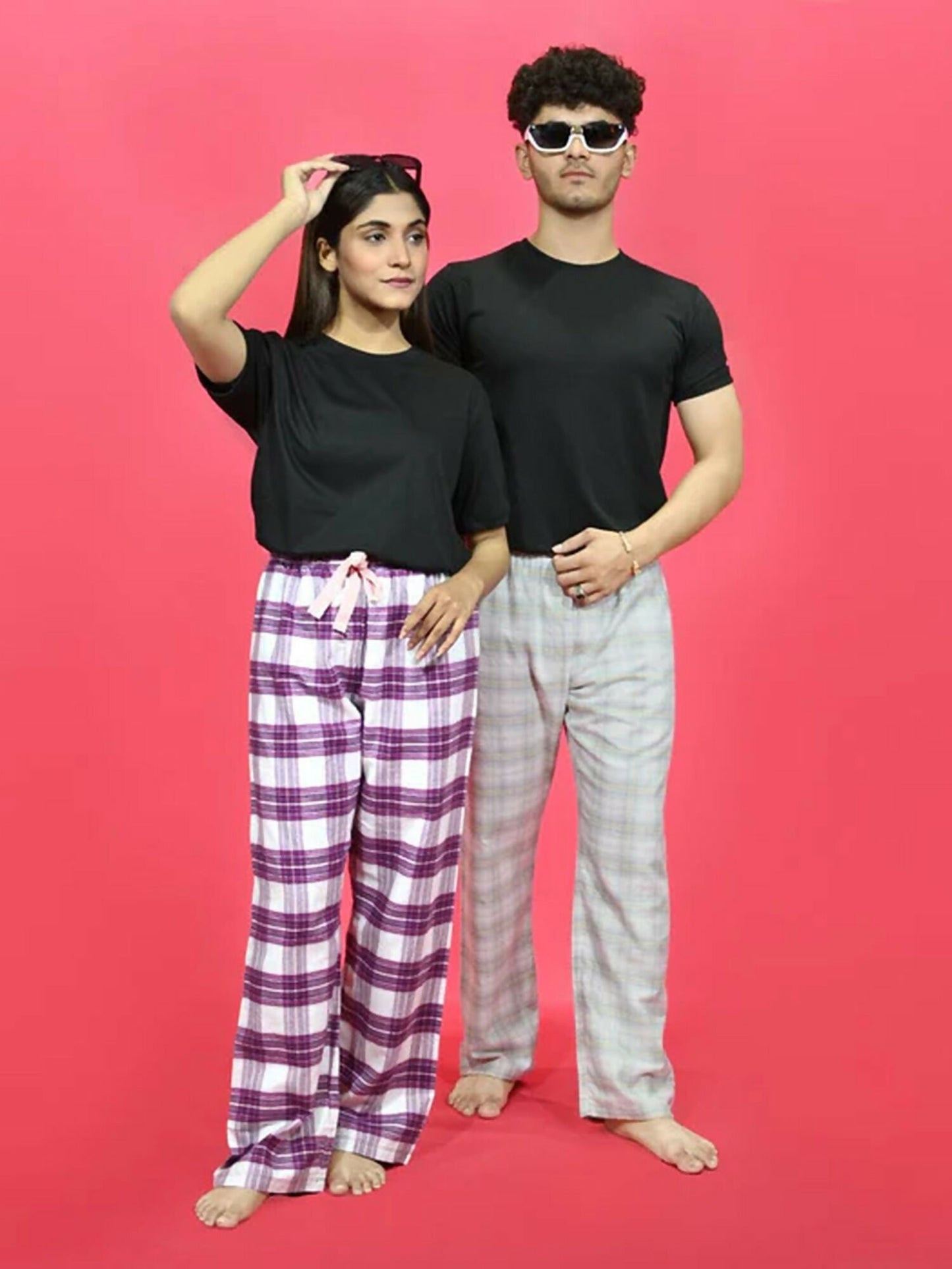 Funky's Printed Checked Loungewear Trouser-14630