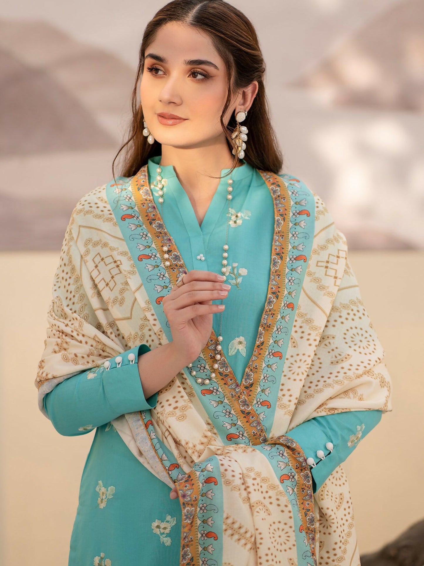 Panache Apparel Khaddar Embroidered Stitched Suit-Muse