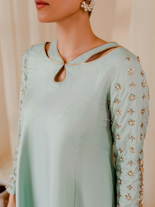 Allure By IH Raw Silk Embellished Stitched 3-Piece Suit-Madonna