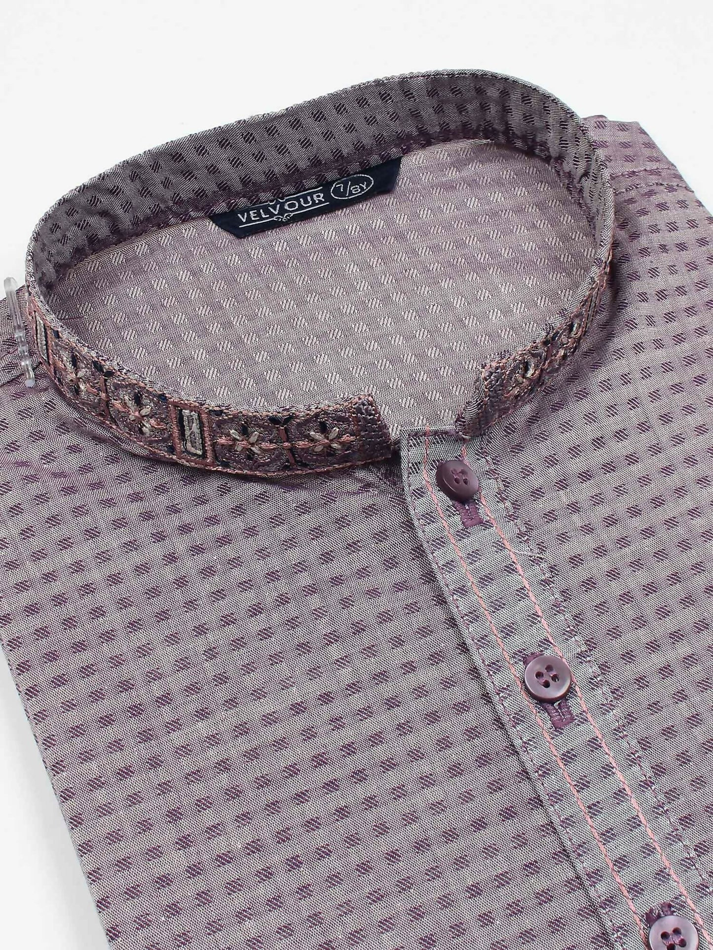 Velvour Boys Cotton Embroidered Stitched Kurta-VB201-B